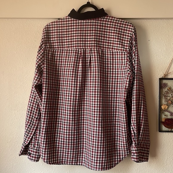 Vintage Bonworth plaid long sleeve button down with velvet collar - Picture 6 of 6